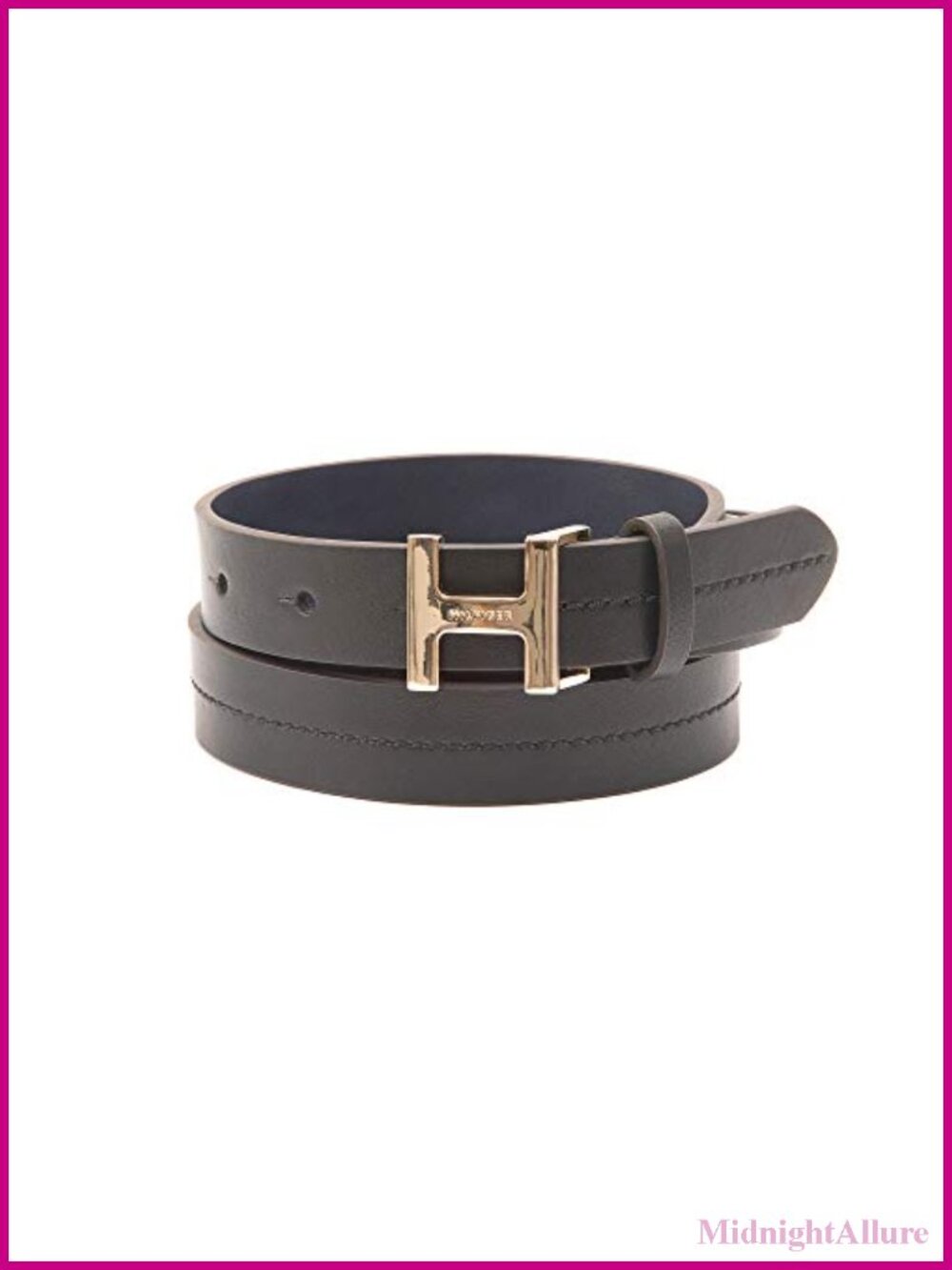 Slim Width Casual Belt with Monogram Plaque Buckle for Jeans Trousers Dresses